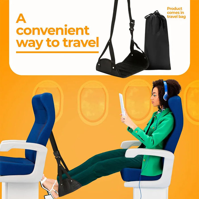 Airplane Travel Foot Rest Portable Travel Foot Hammock Adjustable Flying Foot Rest for Long Flight Bus Train Office Home