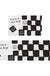 Feblilac Smiling Black and White Checkerboard PVC Leather Kitchen Mat