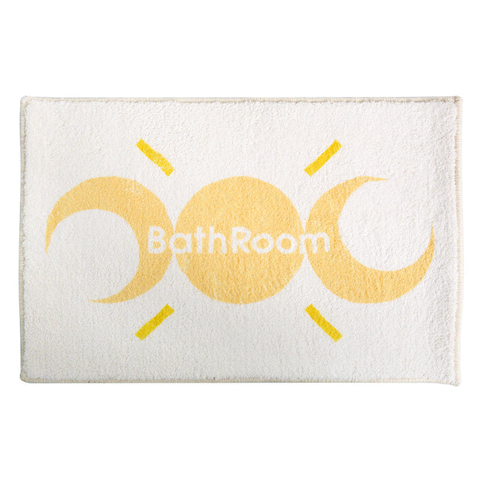 Sun and Moon White Bath Mat