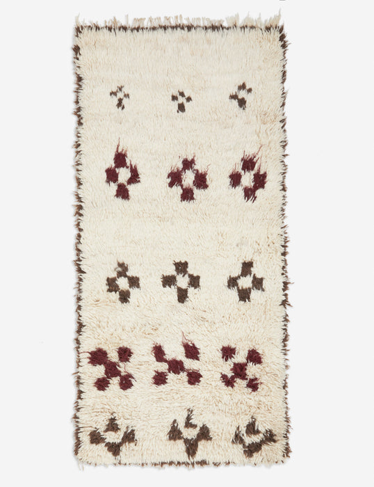 Vintage Moroccan Hand-Knotted Wool Rug No. 27, 3'2" x 6'7"