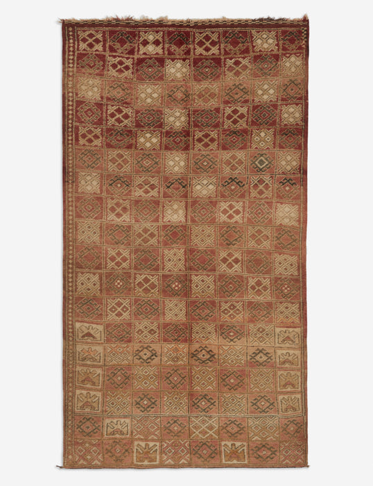Vintage Moroccan Hand-Knotted Wool Rug No. 32, 4'4" x 8'3"
