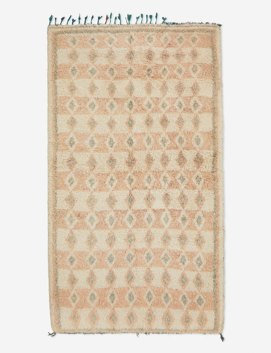 Vintage Moroccan Hand-Knotted Wool Runner Rug No. 10, 4'6" x 8'4"