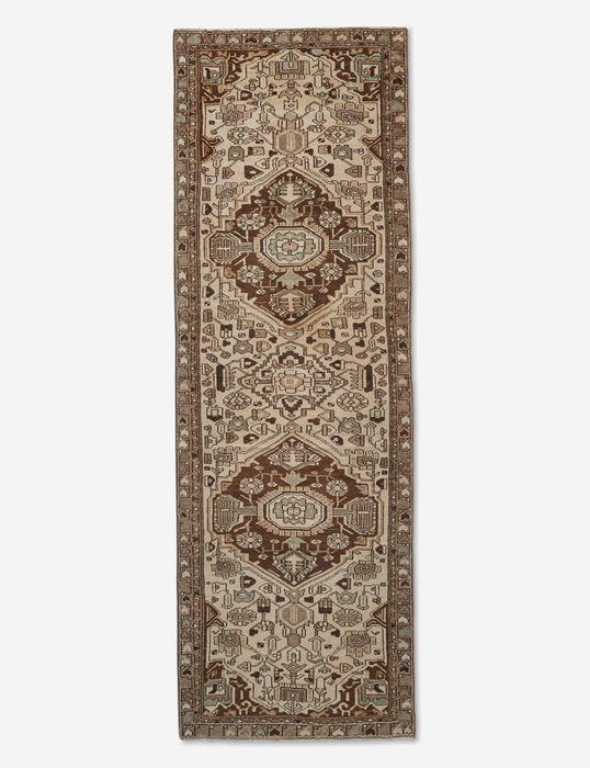 Vintage Persian Hand-Knotted Wool Runner Rug No. 4, 3'3" x 9'9"