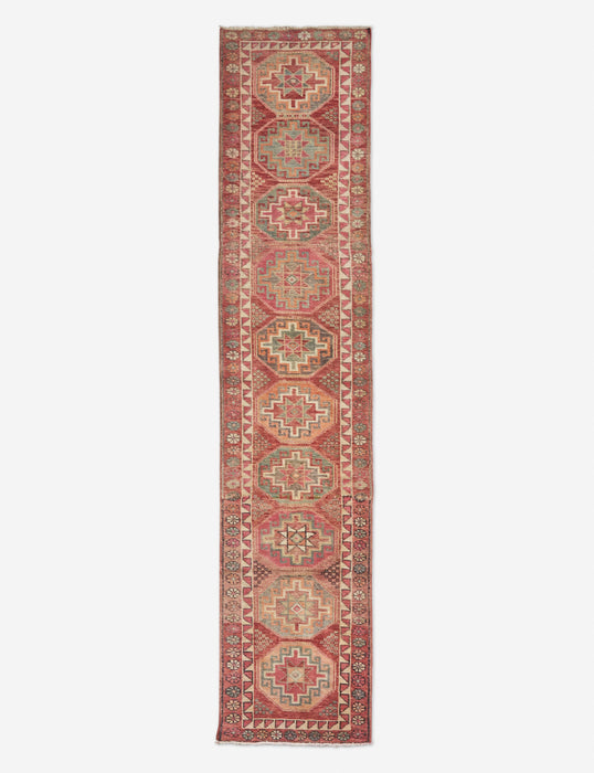 Vintage Turkish Runner Hand-Knotted Wool Rug No. 93, 2'9" x 12'4"