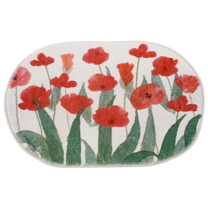 Watercolor Style Flowers Bath Mat