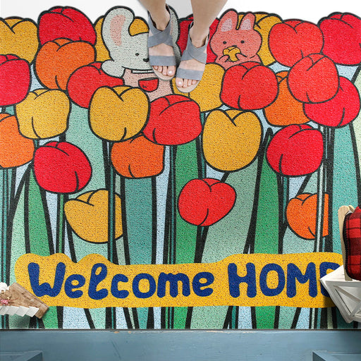 Welcome Home Flower Door Mat