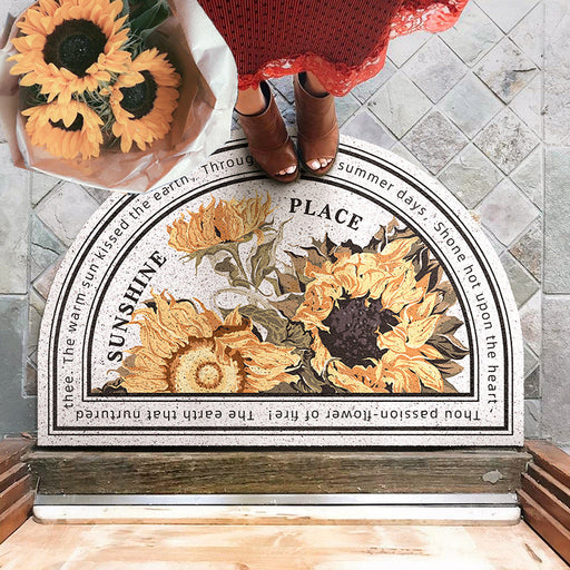 White Sunflower Entrance Door Mat