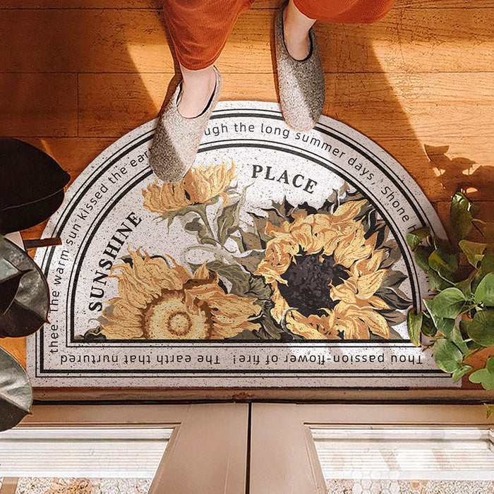 White Sunflower Entrance Door Mat