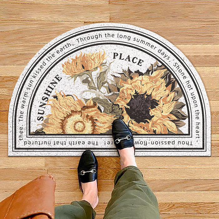 White Sunflower Entrance Door Mat