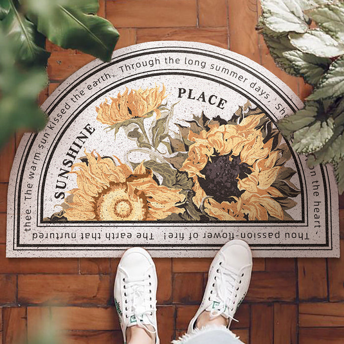 White Sunflower Entrance Door Mat