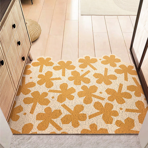 Yellow Flower Pattern Entrance Door Mat