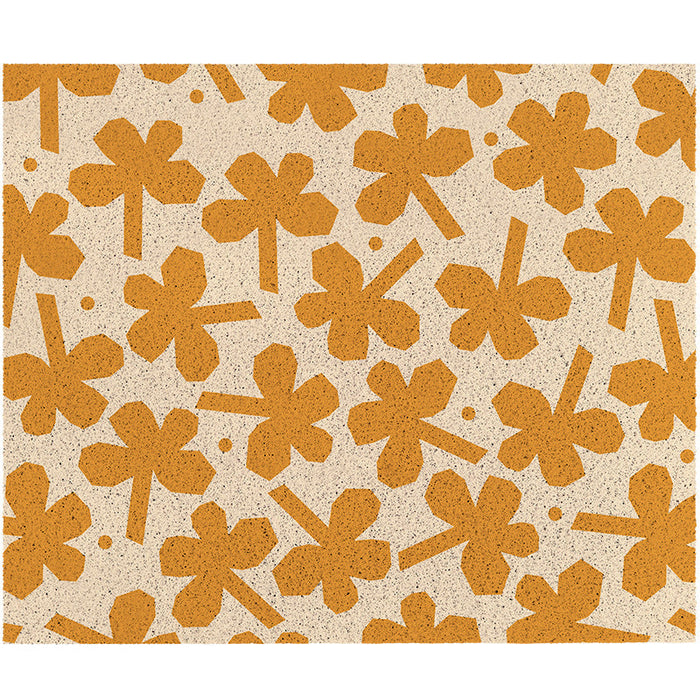 Yellow Flower Pattern Entrance Door Mat