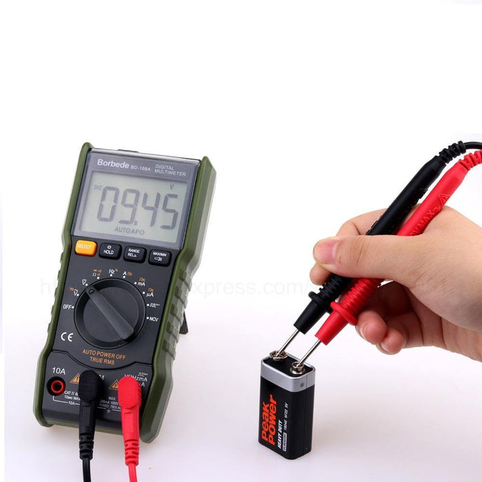 Borbede 168A  Digital Multimeter 6000 Count DC AC Capacitance Resistance Square-wave Output Mini Tester