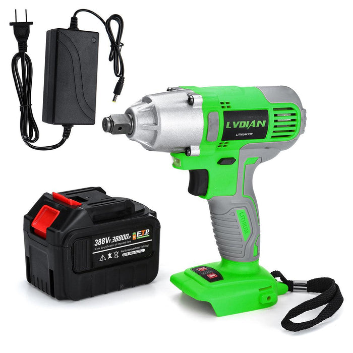 388VF 38800mAh 1/2 inch Cordless Electric Impact Brushless Wrench Driver Hand Drill with Li-ion Battery