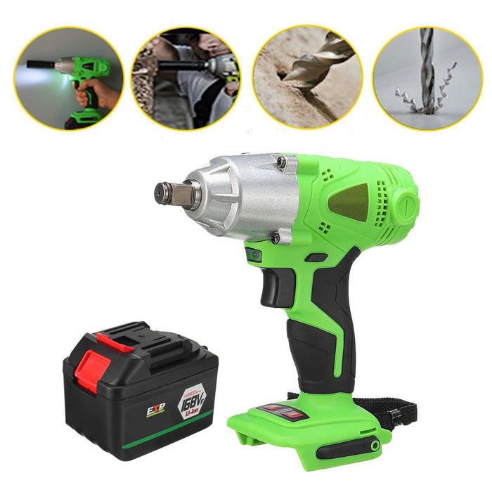 98/128/168VF Cordless Electric Wrench 3300 /min Speed Household DIY Car Repair Impact Wrench With LED Lights