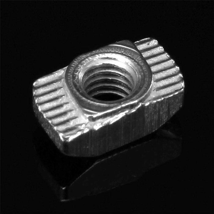 Drillpro 100pcs M5 Hammer Nut Nickel Plated Carbon Steel Aluminum Connector T Fastener Sliding Nut