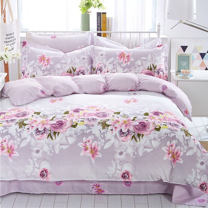 Four-piece Set Duvet Cover One-piece Single Double Thick Bed Sheet Three-piece Set