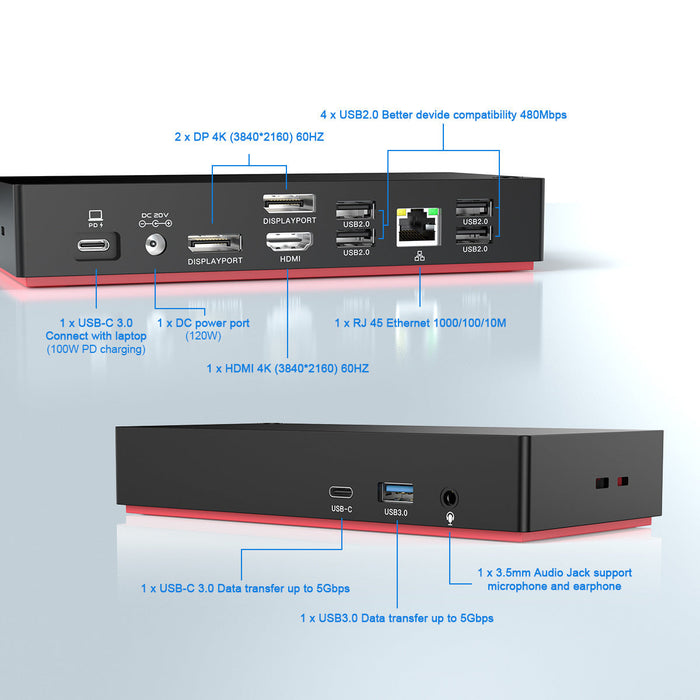 Docking Station Type-C Splitter 4K Display Notebook Expansion Band