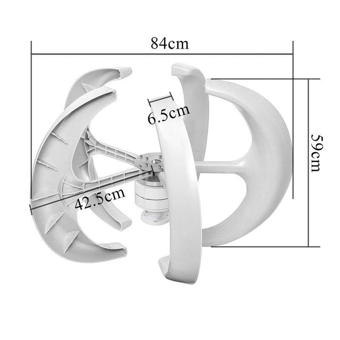 550W 12V/24V 5 Blades Lantern Power Wind Turbine Generator With Charge Controller