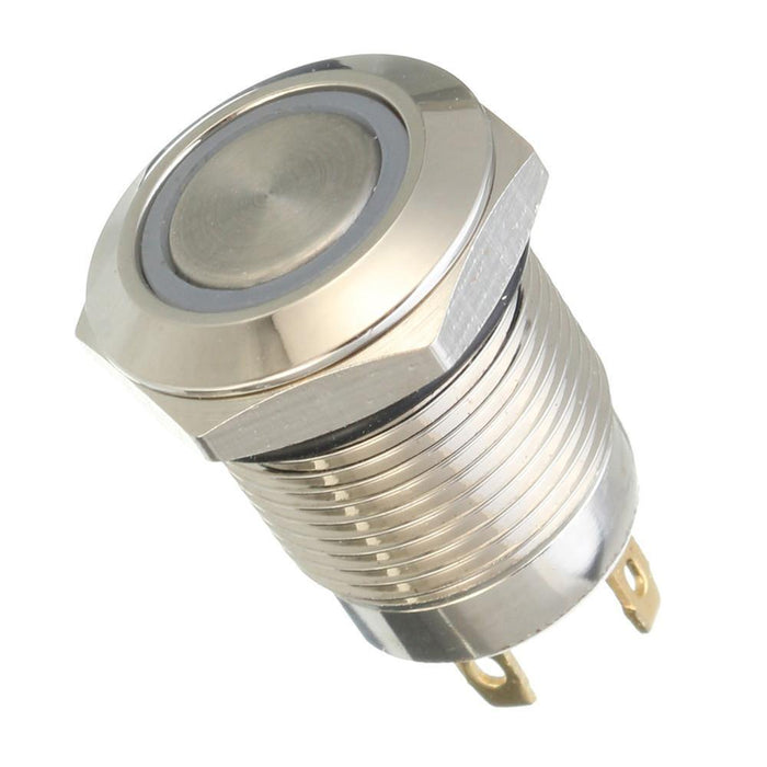 Machifit DC 5V 19mm 4 Pin Momentary Switch Led Light Metal Push Button Waterproof Switch