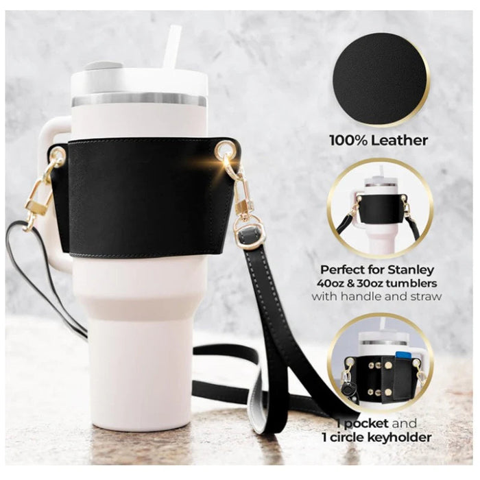 Shoulder-Strap Tumbler Holder and Cup Cover Accessory Set
