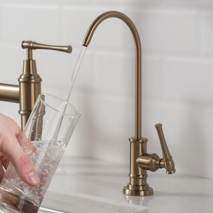 Allyn 100% Lead-Free Kitchen Water Filter Faucet in Brushed Gold, FF-102BG