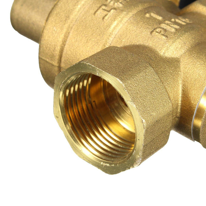 DN20 NPT 3/4" Adjustable Brass Water Pressure Regulator Reducer with Gauge Meter