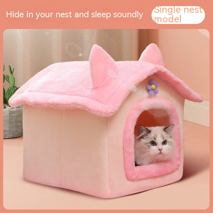 Cute Princess Cat Nest Thickened Puppet Winter Cat Pet Princess Bed