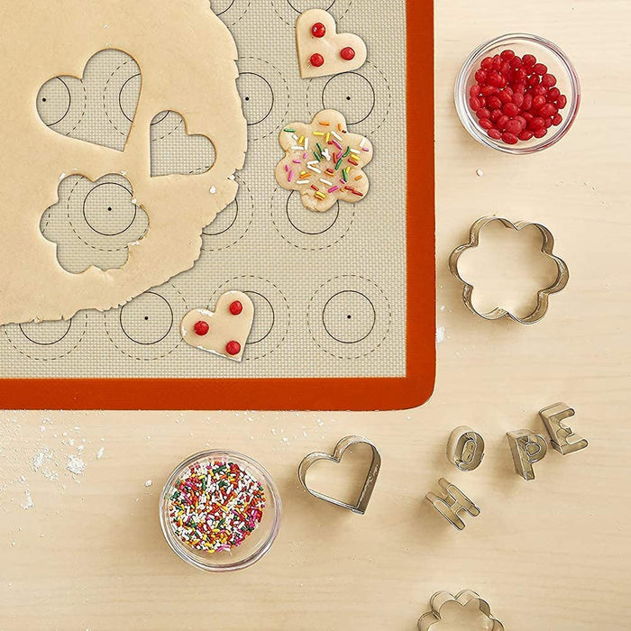 Silicone Baking Mats Set of 4, Non Stick Reusable Silicone Liners for 11" X17" Half Sheet and 8" X 12" Quarter Sheet for Baking Macaron/Cookie/Bread/Pastry