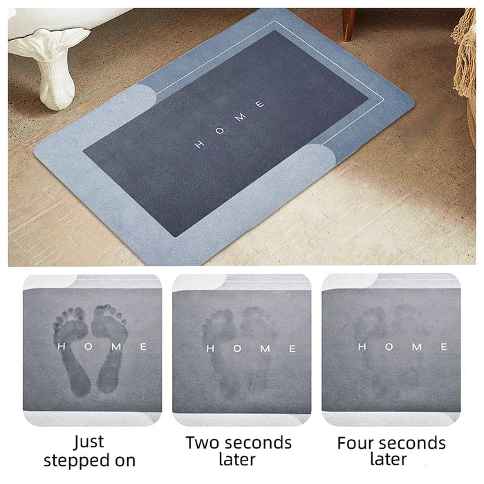 Super Absorbent Bath Mat Bathroom Rug, Non-Slip Absorbent Washable Floor Mat, Home Mat,Shower Room Mat Grey