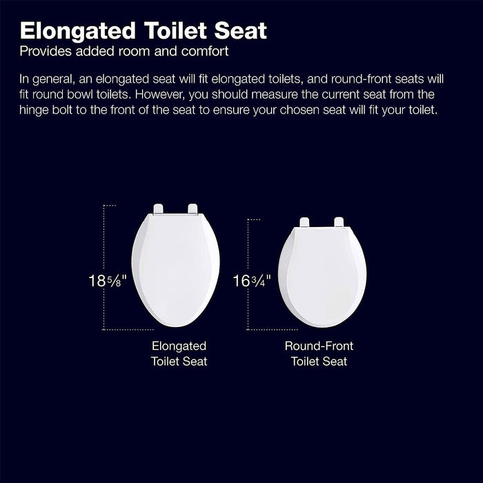 K-4636-7 Cachet Elongated, Grip-Tight Bumpers, Quiet-Close Release Hinges, Quick-Attach Hardware, No Slam Toilet Seat, Black