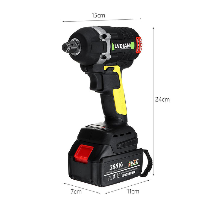 630N.m Brushless Cordless Electric Wrench 2x 19800mAh Li-Ion Battery