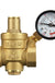 DN20 NPT 3/4" Adjustable Brass Water Pressure Regulator Reducer with Gauge Meter