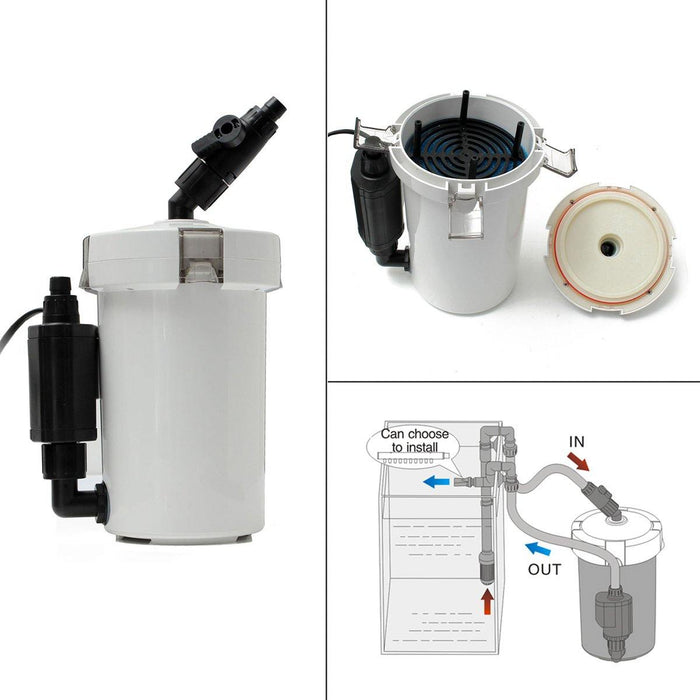 220V 6W 400L/h Fresh/Salt Aquarium Fish Tank External Canister Filter Pump Table Top HW-602B