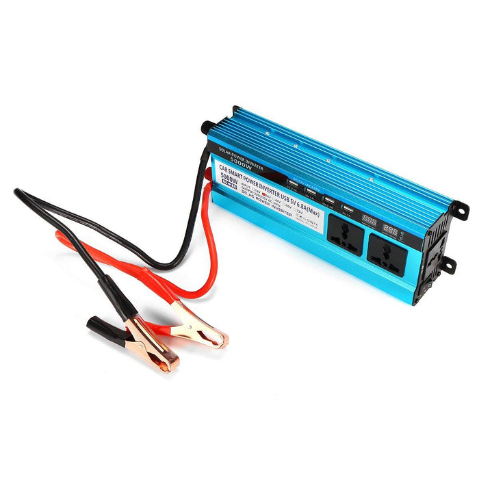 2200W Peak Solar Power Inverter Dual LED Screens 12V/24V DC to 220V AC Modified Sine Wave Converter