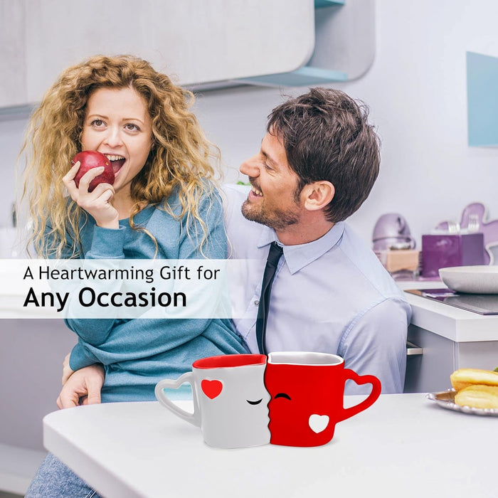 '- Coffee Mugs/Kissing Mugs Bridal Pair Gift Set for Weddings/Birthday/Anniversary with Gift Box (Red)