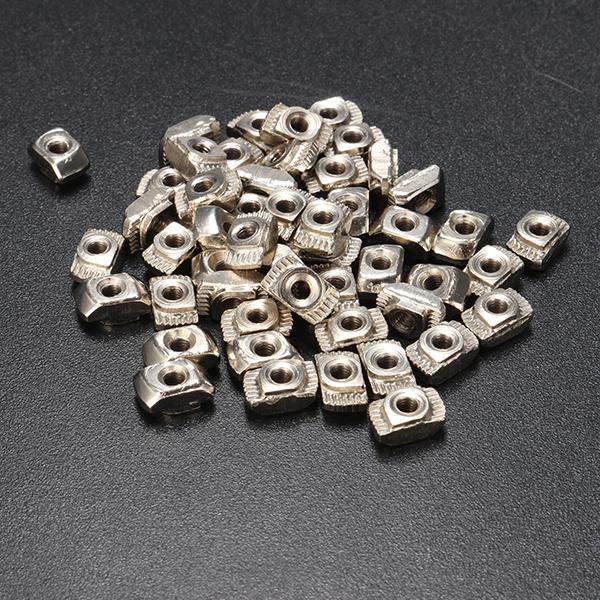 Drillpro 50pcs M3 T Sliding Nut Zinc Plated Carbon Steel T Sliding Nut for 2020 Aluminum Profile