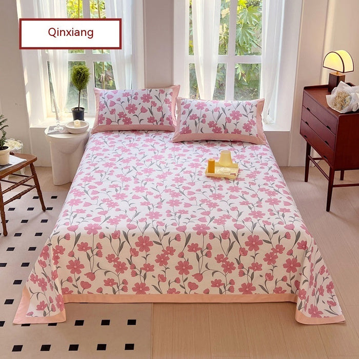 Cotton Floral Quilt Cover Pillowcase Suit