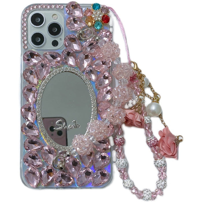 Fashionable And Creative Diamond-encrusted Mirror Phone Case