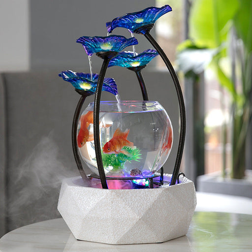 Flowing Water Ornaments Fish Tank Living Room Creative Ceramic Fountain Humidifier