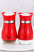 2 Pack Cute Salt and Pepper Shakers Stainless Steel Glass Bottom Spice Dispenser Sea Salt Sugar Shaker Refillable Pepper Shaker Seasoning Cans (Red)