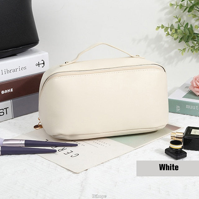 Large-Capacity Leather Cosmetic Bag - Okeihouse