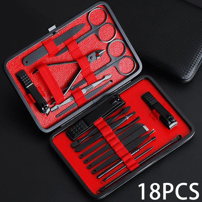 7/10/12/16/18pcs Finger Nail Clipper Portable Pedicure Manicure Set Nail Kits