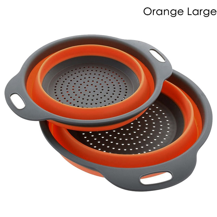 Foldable Silicone Colander Fruit Vegetable Washing Basket Strainer - Okeihouse