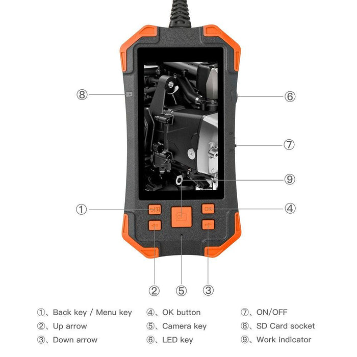 IP67 Waterproof Hard Wire 3.9mm Lens Borescope Camera 4.3 Inch IPS Industrial Ultra-Clear Pipeline with Screen Automotive Professional Industrial Borescope