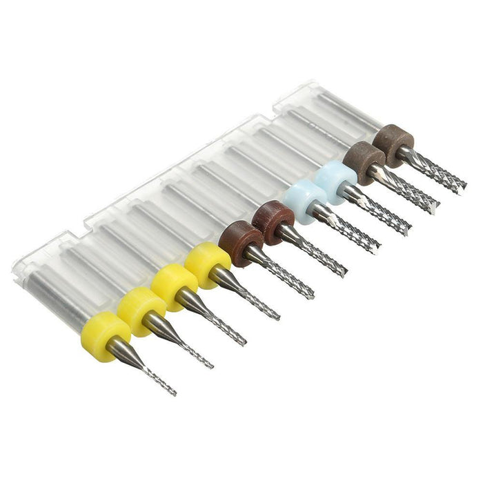 10pcs 1/1.5/2/2.5/3mm Carbide End Mill Cutter PCB Drill Bit