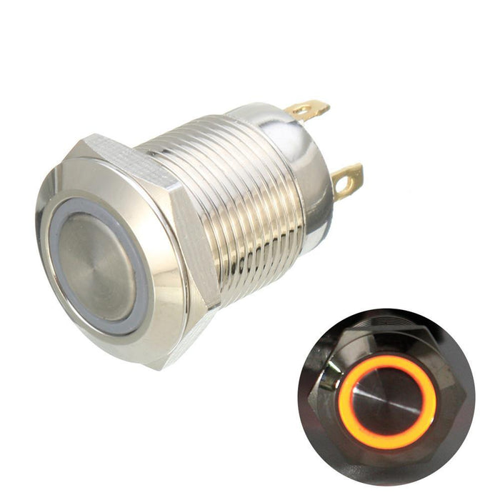 Machifit DC 5V 19mm 4 Pin Momentary Switch Led Light Metal Push Button Waterproof Switch