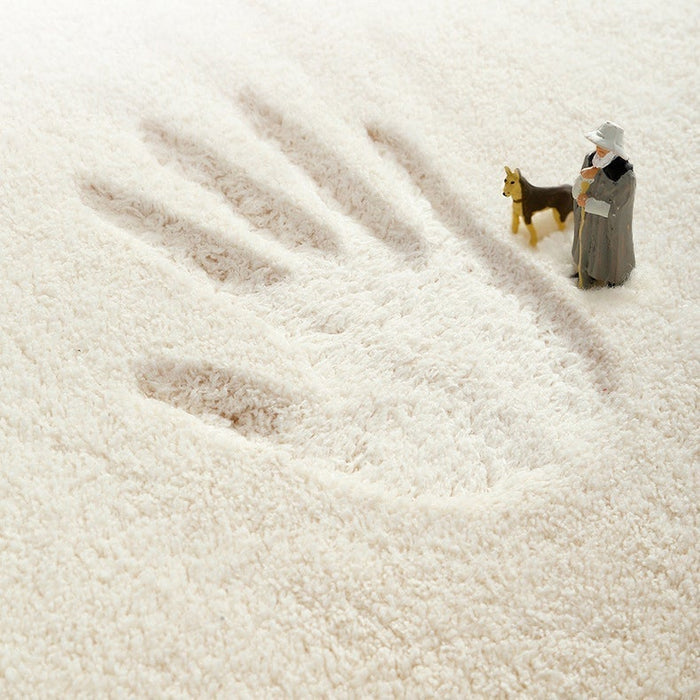 White Flower with Blue Ground Bath Mat