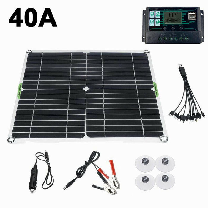 200W Solar Panel Kit 12V Battery Charger 10-50A Controller For Ship Motorcycles Boat