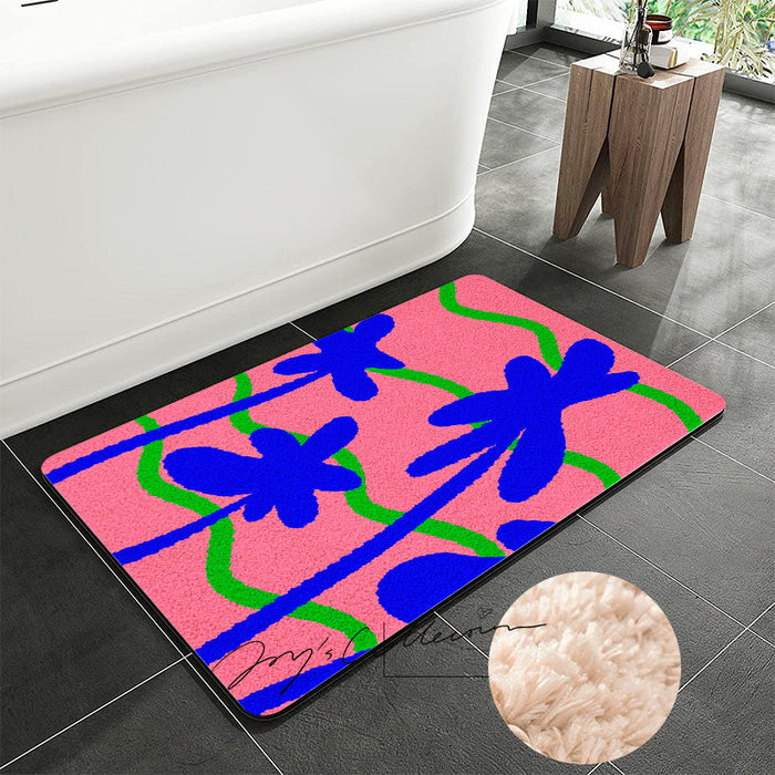 Feblilac The Beach and Palm Trees in The Sunset Tufted Bath Mat